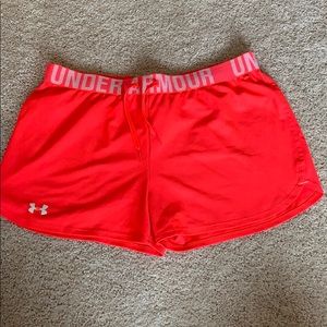 Pink under armour shorts